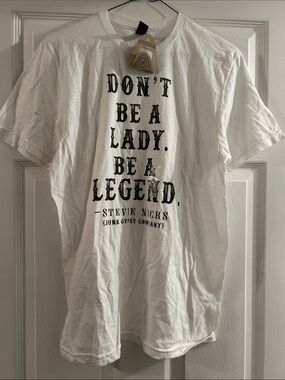 Classic White Graphic Tee - "Don't Be A Lady"